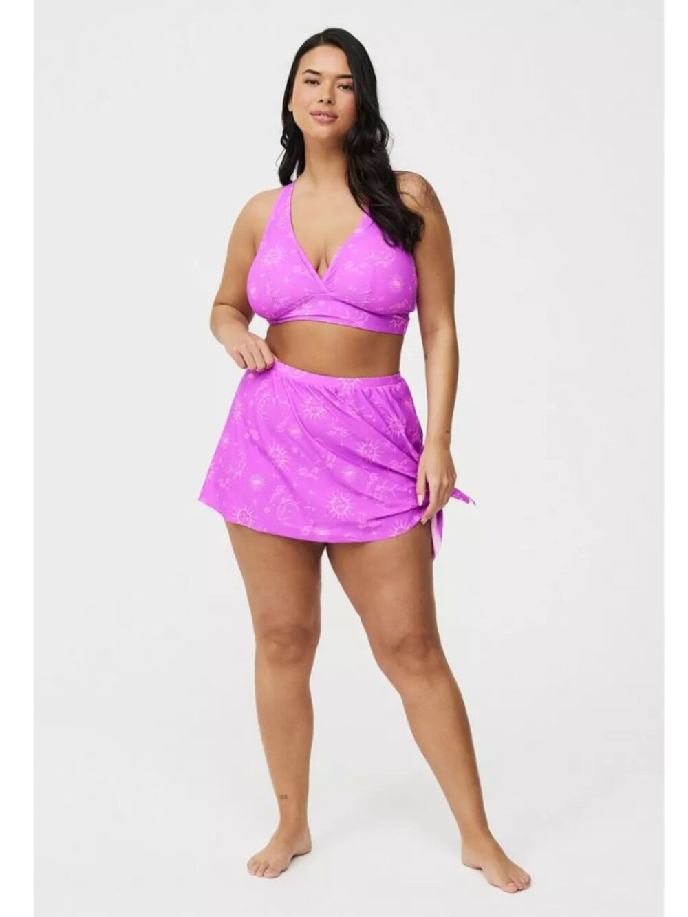 NWT Torrid 2 Celestial Purple Bikini Top & High Rise Swim Skirt 2X 18 20